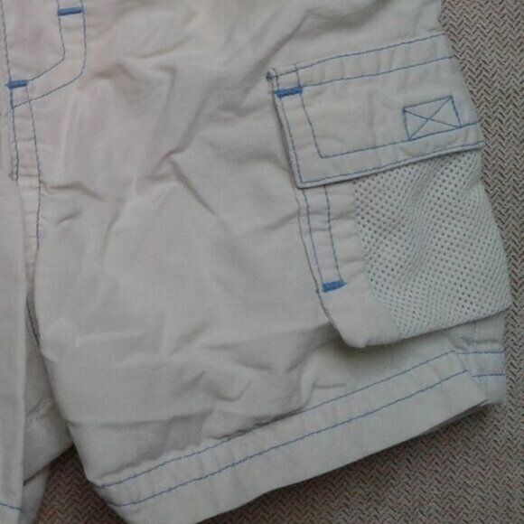 Children's Place Baby Swim Shorts Size 6-9 Months Tan Blue Elastic Waist Pockets - Picture 6 of 6